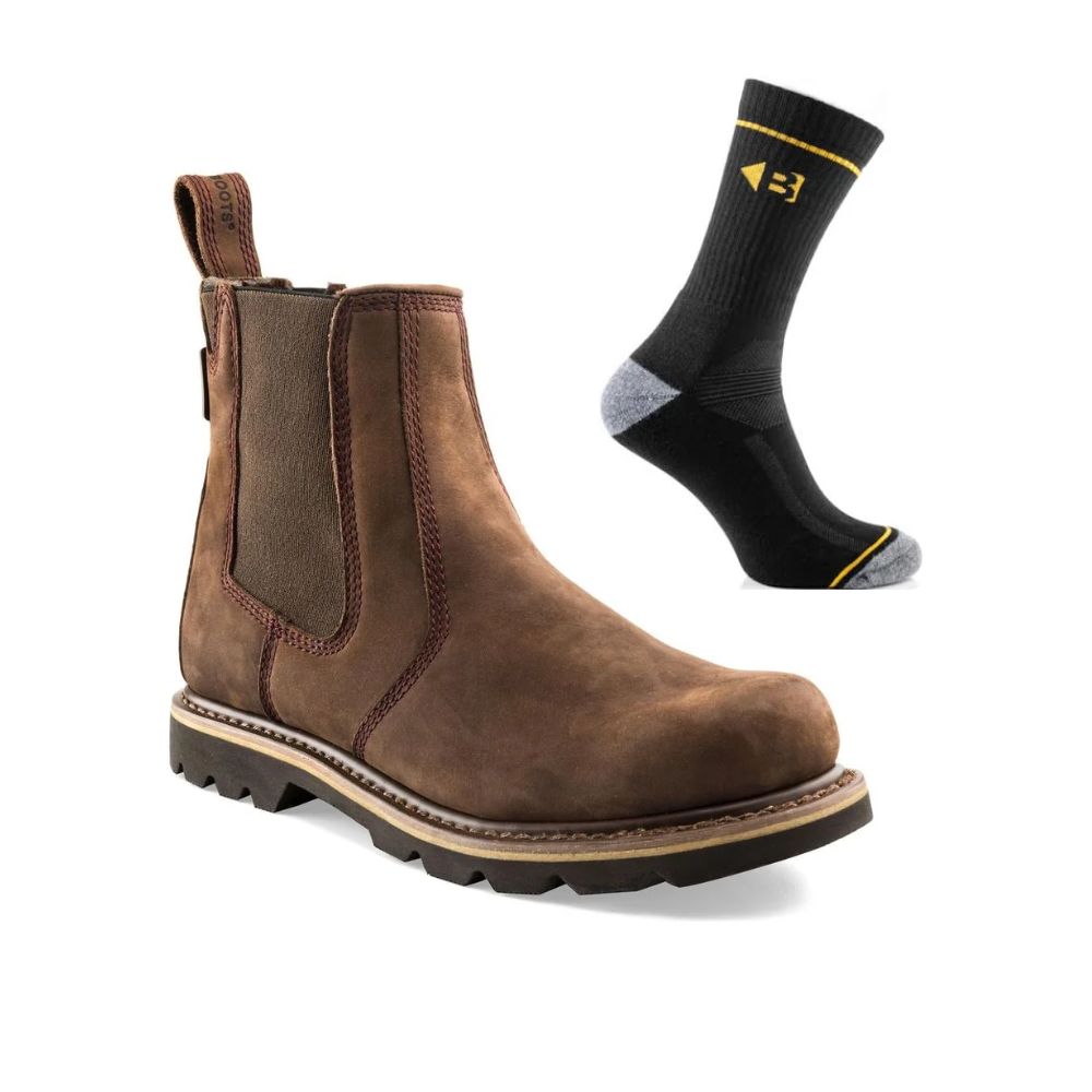 Buckbootz B1400 Special Offer Boots Plus Comfort Socks Bundle#colour_brown