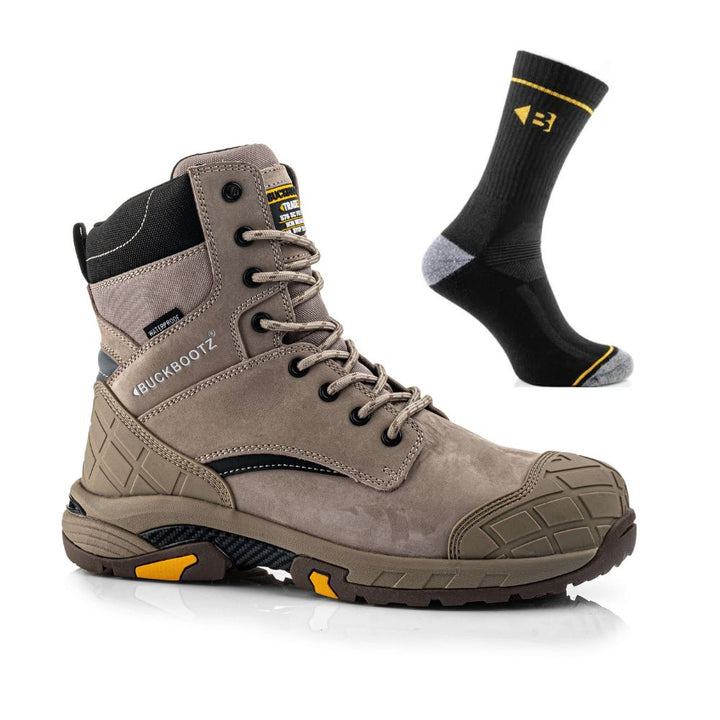 Buckbootz Blastz Special Offer Boots Plus Comfort Socks Bundle#colour_stone