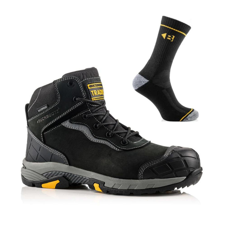Buckbootz Blitz Special Offer Boots Plus Comfort Socks Bundle Black#colour_black