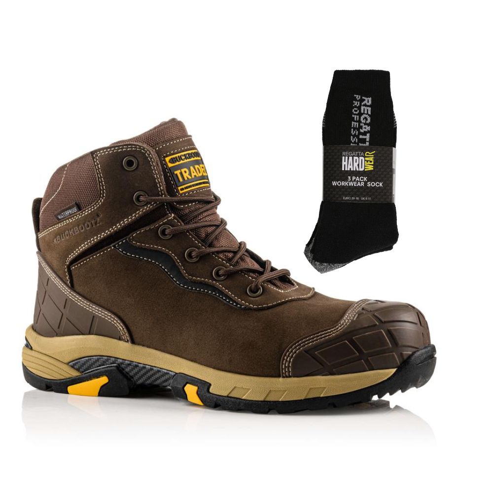 Buckbootz Blitz Special Offer Boots Plus Regatta Socks Bundle Black#colour_brown