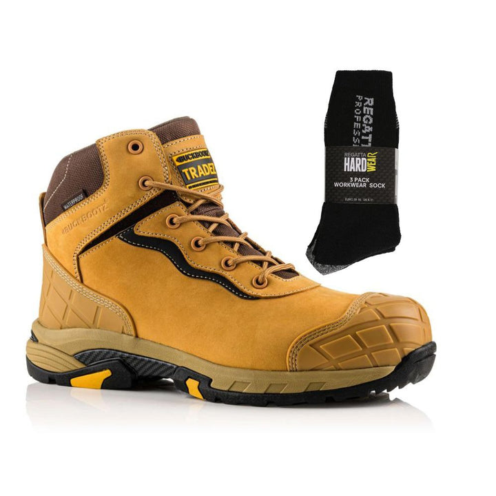 Buckbootz Blitz Special Offer Boots Plus Regatta Socks Bundle Black#colour_honey