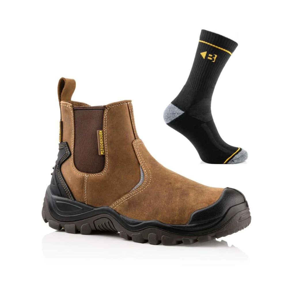 Buckbootz Bsh006 Special Offer Boots Plus Comfort Socks Bundle#colour_brown
