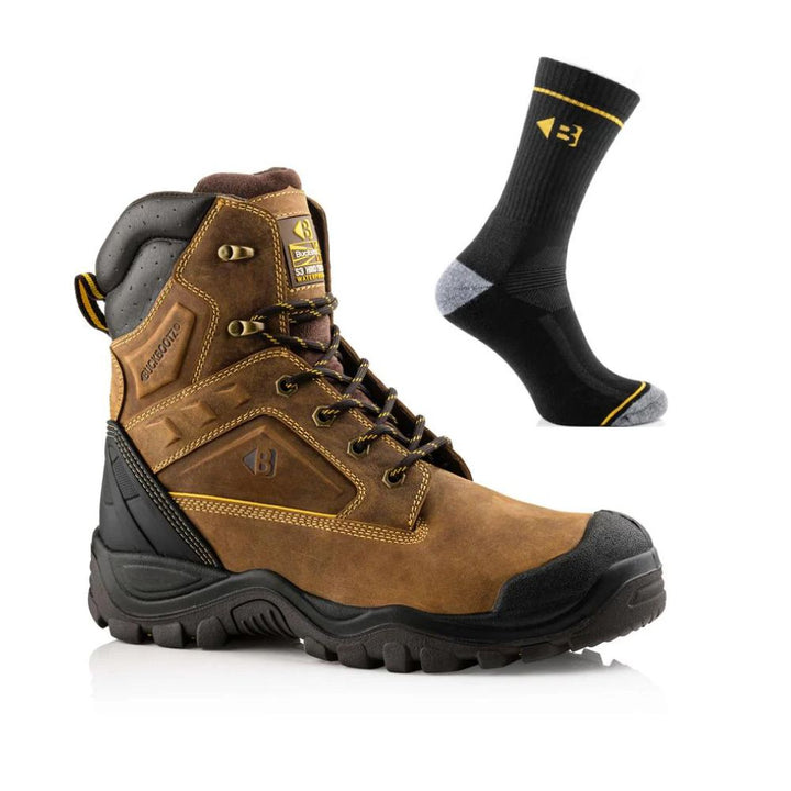 Buckbootz Bsh011 Special Offer Boots Plus Comfort Socks Bundle#colour_brown