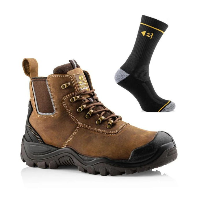 Buckbootz Hyb2Br Special Offer Boots Plus Comfort Socks Bundle#colour_brown