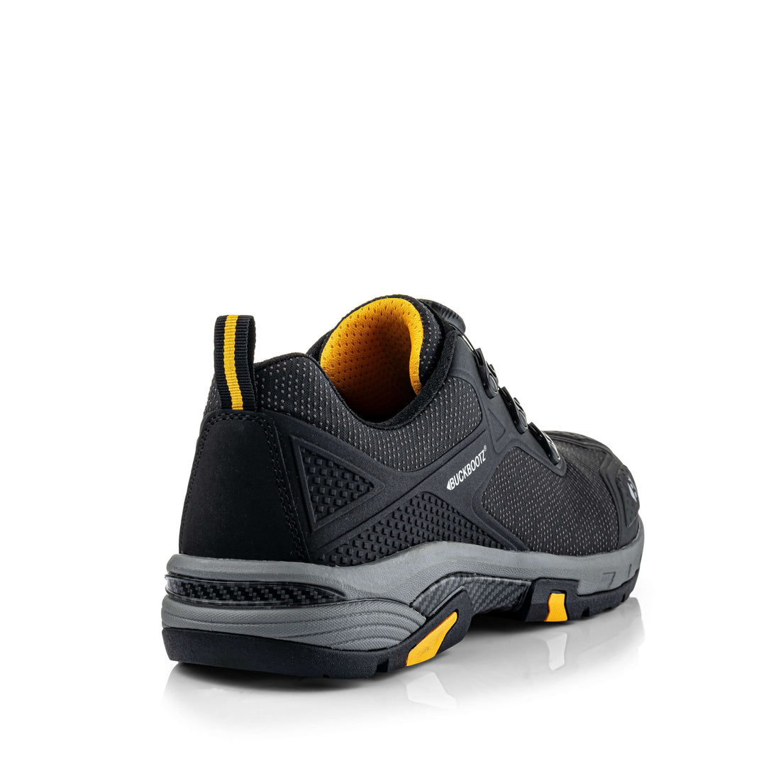 Buckbootz WHEELZ Low S1PS Fitgo (Boa style) ESD Super Lightweight Buckler Safety Trainers Black 5#colour_black