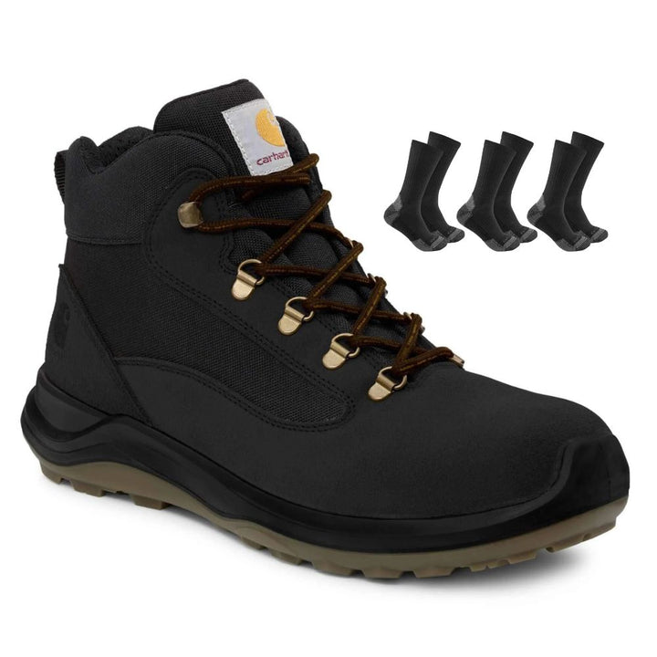 Carhartt Special Offer Belmont Rugged Safety Boots 400018 Pack - Belmont S3L Water Resistant Aluminium Toe Cap Safety Boots + 3 Pack Carhartt Socks