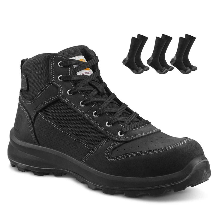 Carhartt Special Offer Michigan Work Boots F700909 Pack - Michigan S1P Composite Safety Toe Mid-Cut Sneaker Work Boots + 3 Pack Carhartt Socks