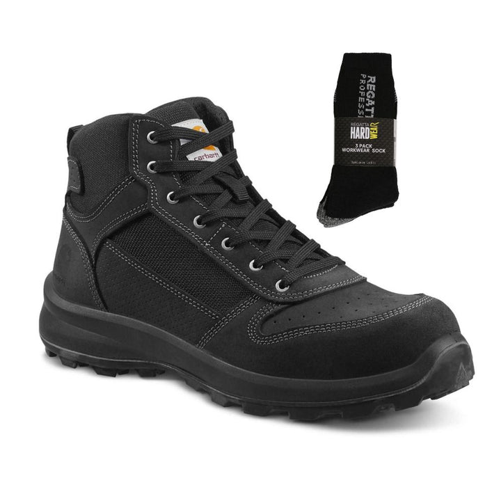 Carhartt Special Offer Michigan Work Boots F700909 Pack - Michigan S1P Composite Safety Toe Mid-Cut Sneaker Work Boots + 3 Pack Work Socks#colour_black