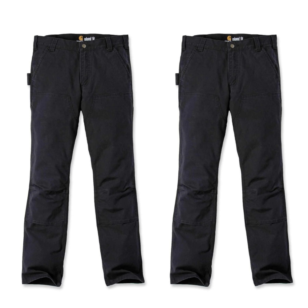 Carhartt Slim Fit Stretch Duck Double Front Trousers 103340 Twin Pack Deal Black