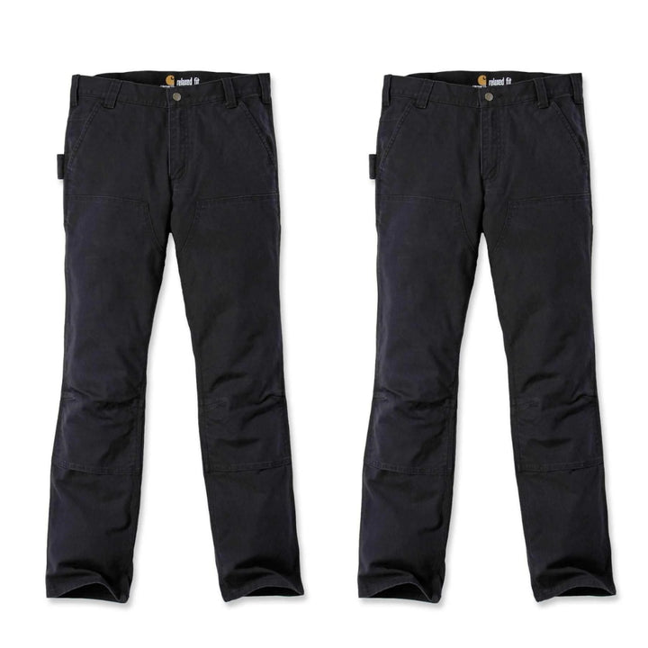 Carhartt Slim Fit Stretch Duck Double Front Trousers 103340 Twin Pack Deal Black