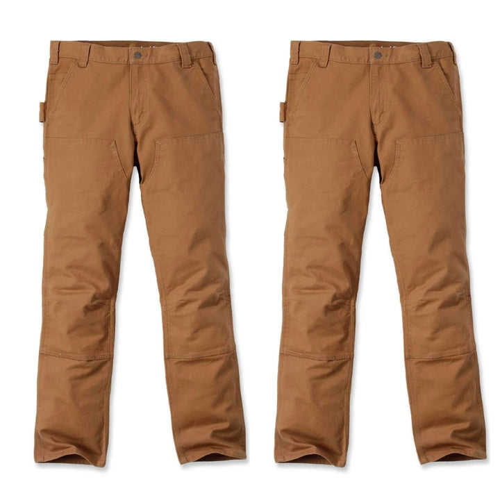Carhartt Slim Fit Stretch Duck Double Front Trousers 103340 Twin Pack Deal Carhartt Brown