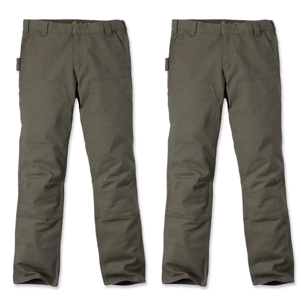 Carhartt Slim Fit Stretch Duck Double Front Trousers 103340 Twin Pack Deal Tarmac