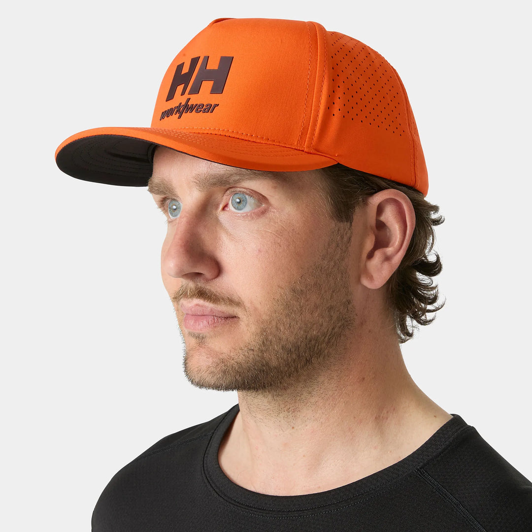 Helly Hansen Addvis Trucker Cap 79762 Dark Orange — Worn on Site 
