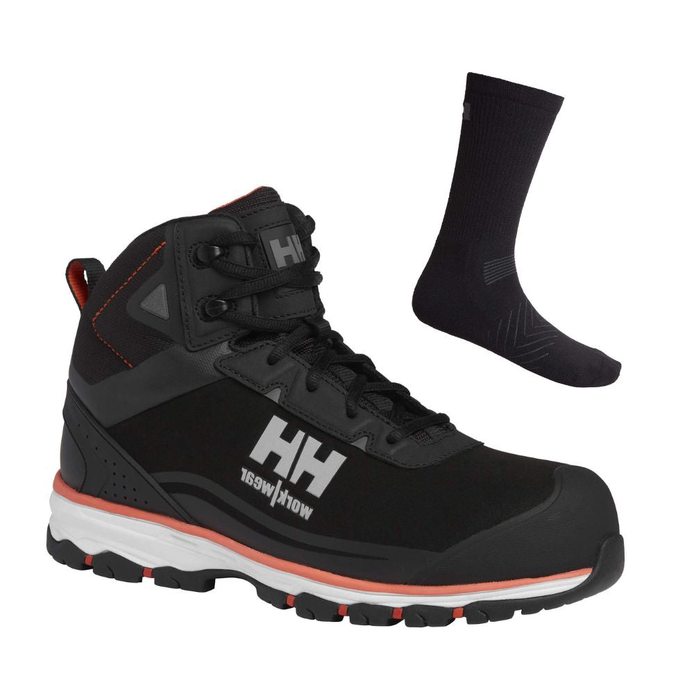 Helly Hansen Chelsea 78391 Special Offer Boots Plus Helly Socks Bundle#colour_black-orange