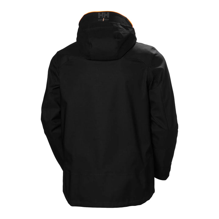Helly Hansen Chelsea Evolution 2.0 Waterproof Shell Jacket 71141 Black — Back View 