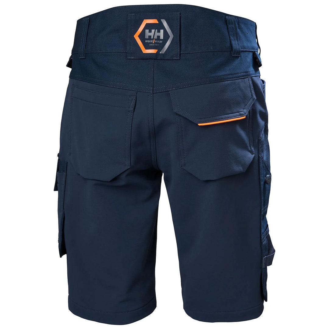 Helly Hansen Chelsea Evolution HH Connect Cordura Reinforced 4-Way-Stretch Shorts 77613 Navy — Back View 