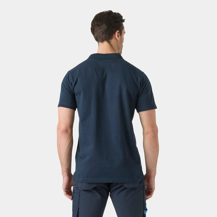 Helly Hansen Classic 2.0 Recycled Content Polo Shirt 79398 Navy — Worn on Site 