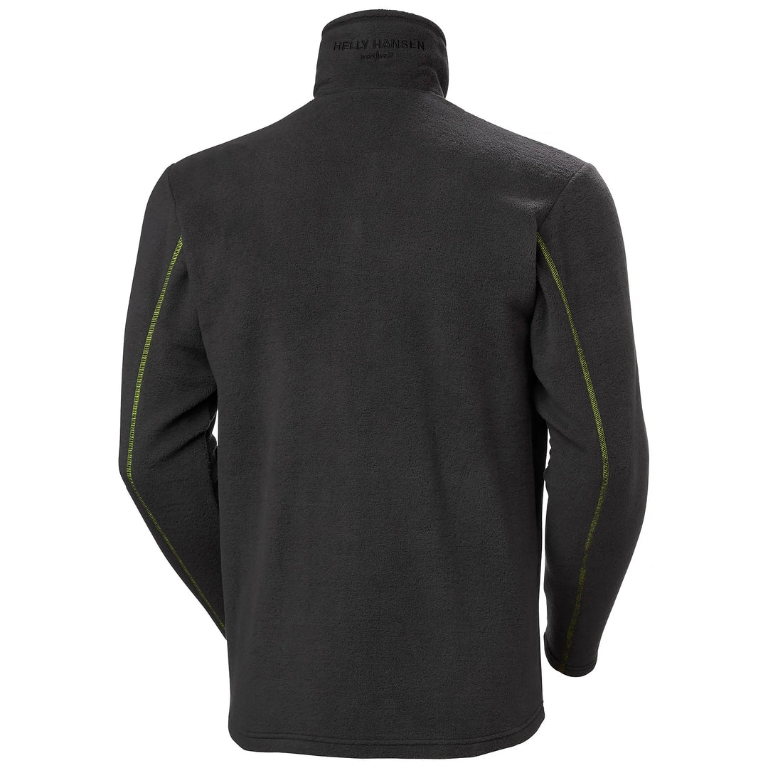 Helly Hansen Fyre Flame Resistant Arc Flash &amp; Anti-Static Fleece Jacket 72149 Ebony — Back View 
