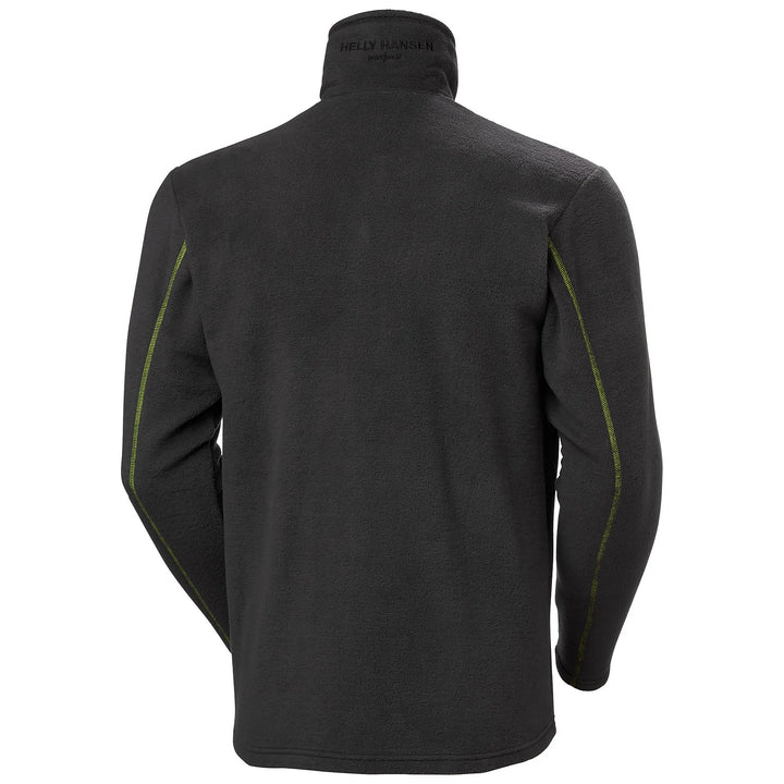 Helly Hansen Fyre Flame Resistant Arc Flash &amp; Anti-Static Fleece Jacket 72149 Ebony — Back View 