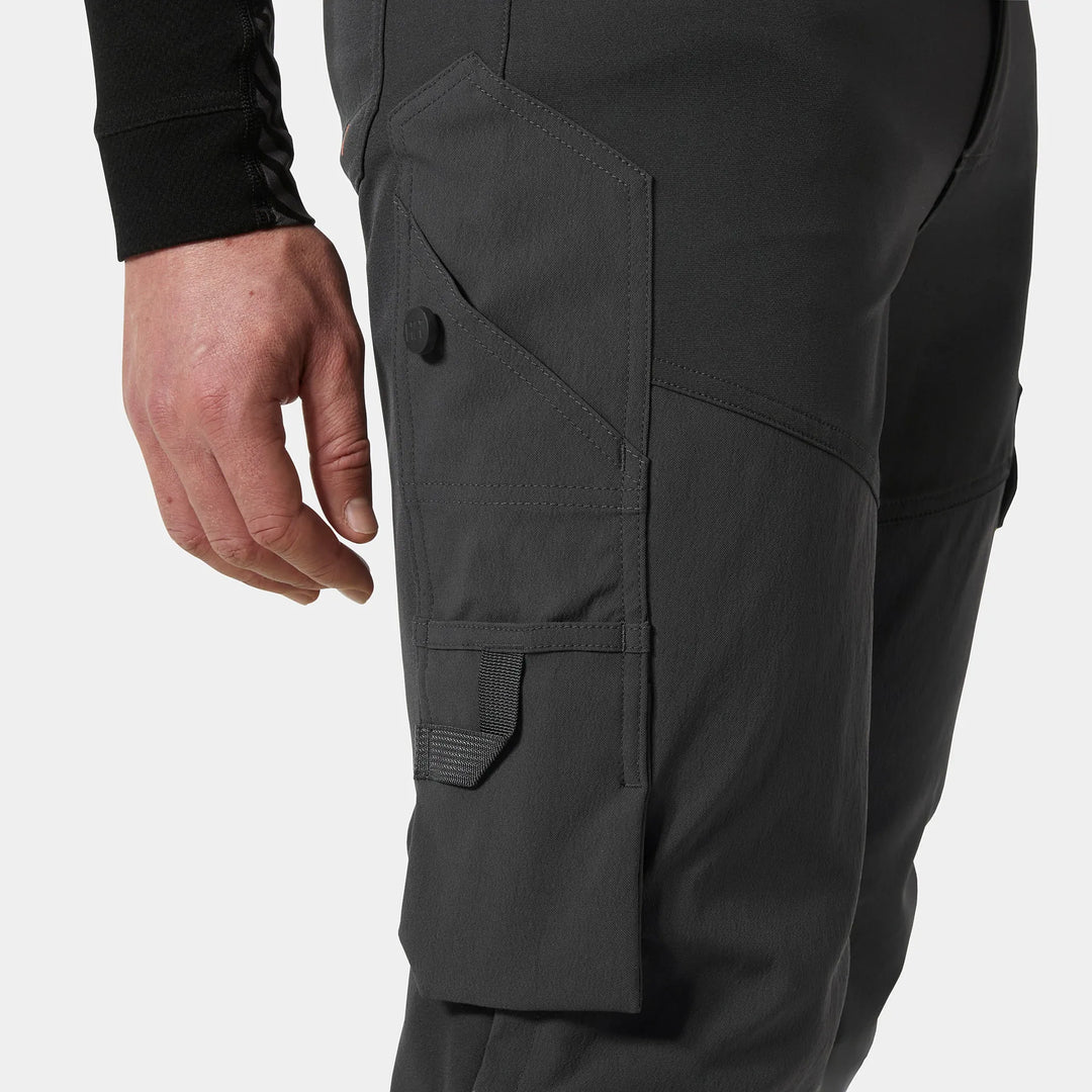 Helly Hansen ICU BRZ HH Connect Hi-Vis Class 1 Cordura Reinforced 4-Way-Stretch Trousers 77310 Yellow/Ebony — Product Detail 