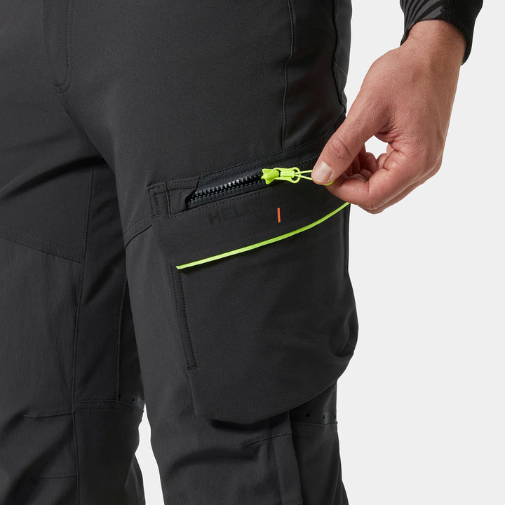 Helly Hansen ICU BRZ HH Connect Hi-Vis Class 1 Cordura Reinforced 4-Way-Stretch Trousers 77310 Yellow/Ebony — Product Detail 