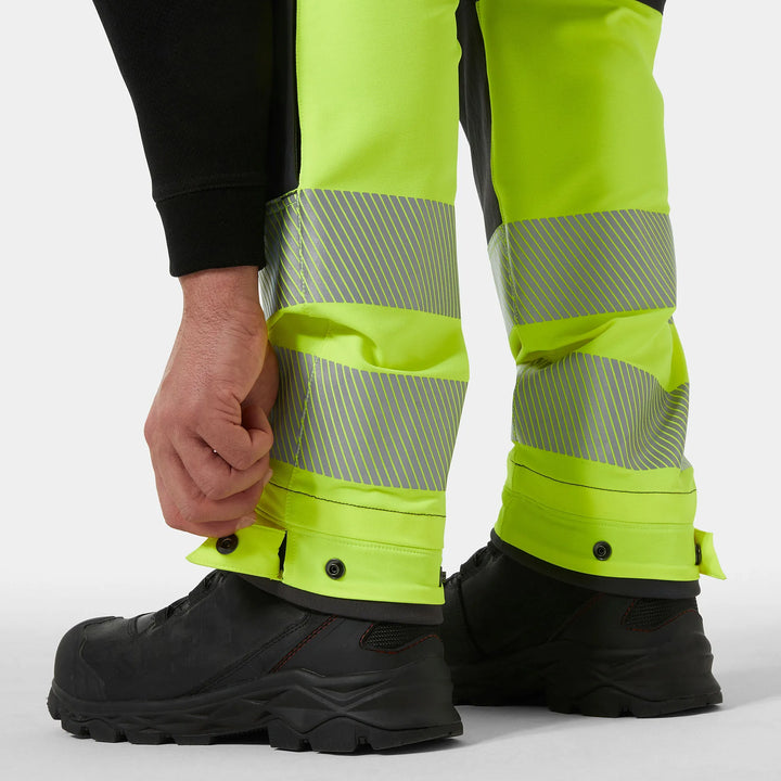 Helly Hansen ICU BRZ HH Connect Hi-Vis Class 1 Cordura Reinforced 4-Way-Stretch Trousers 77310 Yellow/Ebony — Product Detail 