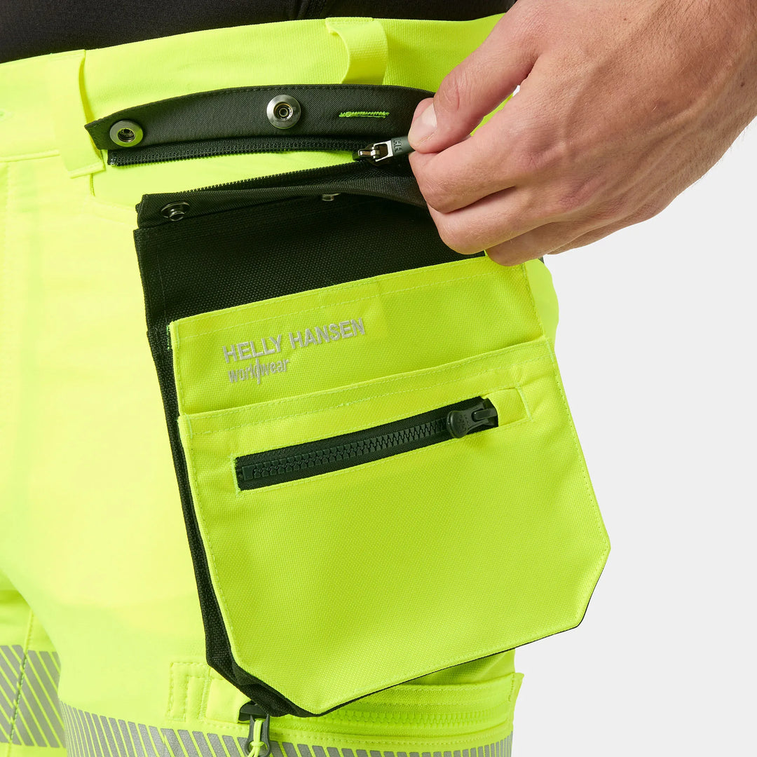 Helly Hansen ICU HH Connect Hi-Vis Class 1 Cordura Reinforced 4-Way-Stretch Shorts 77312 Yellow/Ebony — Product Detail 301 