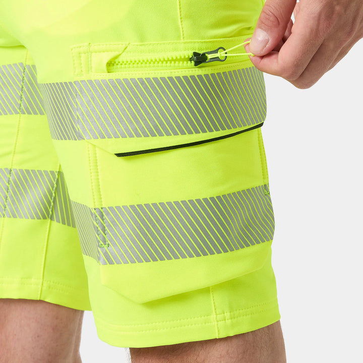 Helly Hansen ICU HH Connect Hi-Vis Class 1 Cordura Reinforced 4-Way-Stretch Shorts 77312 Yellow/Ebony — Product Detail 302 