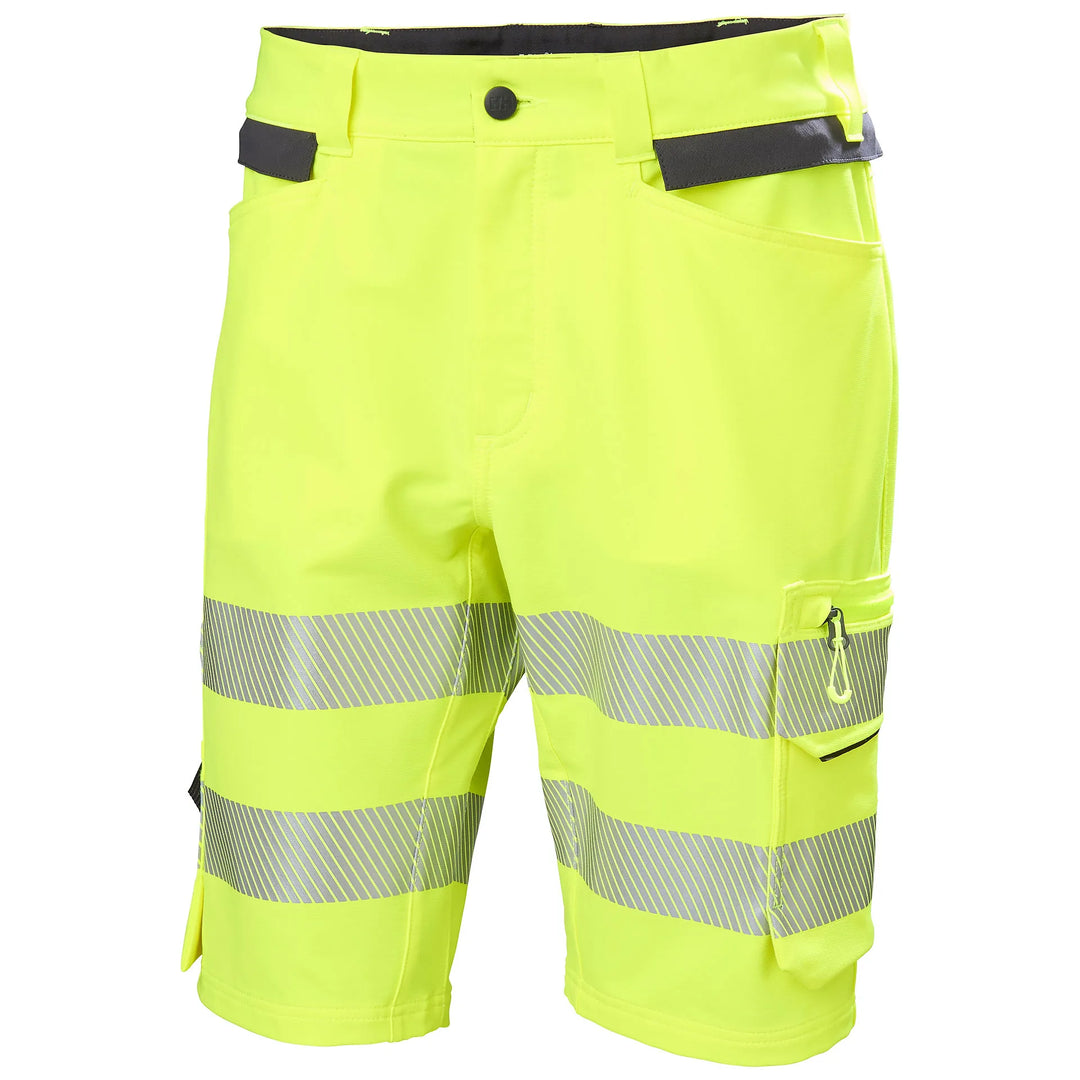 Helly Hansen ICU HH Connect Hi-Vis Class 1 Cordura Reinforced 4-Way-Stretch Shorts 77312 Yellow/Ebony — Hero 