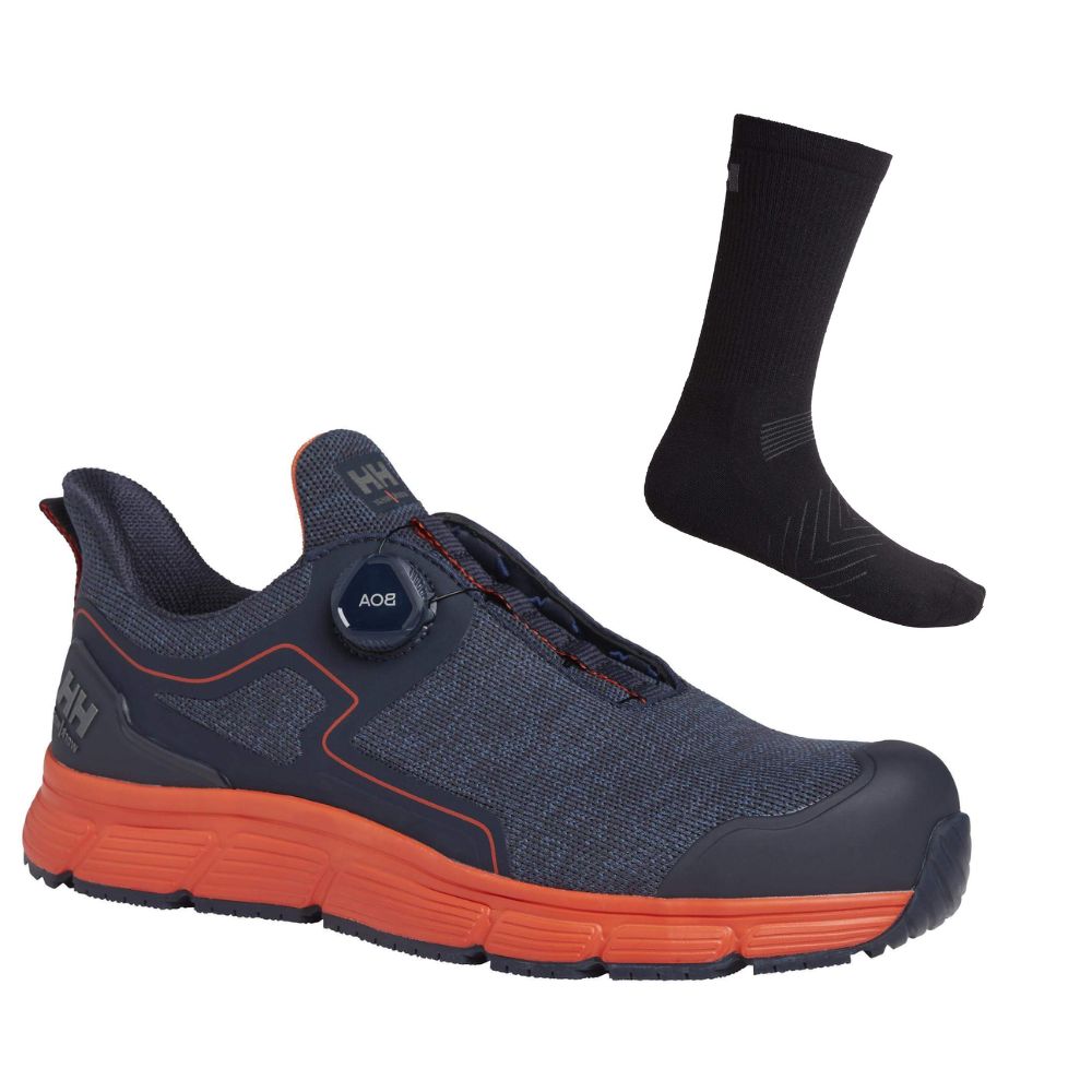 Helly Hansen Kensington 78350 Special Offer Shoes Plus Helly Socks Bundle Navy Orange#colour_navy-orange