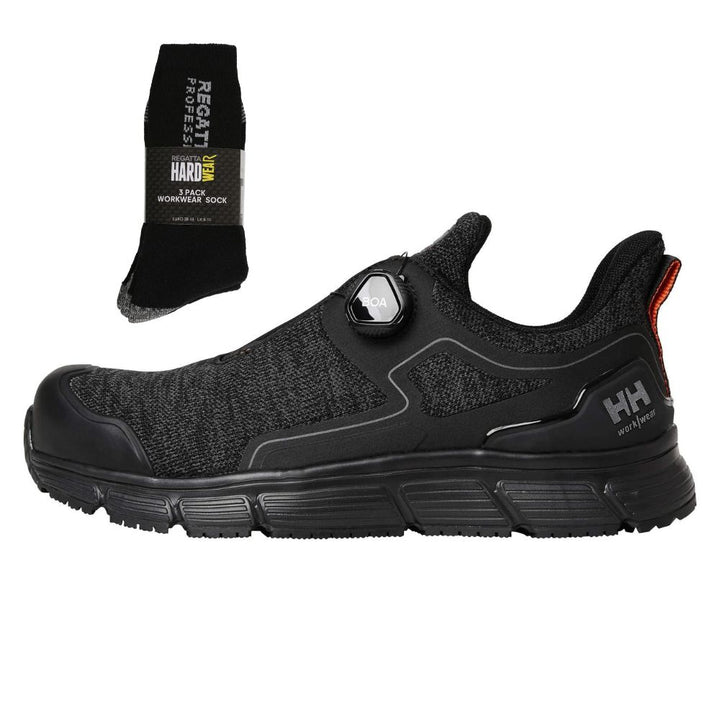 Helly Hansen Special Offer Kensington 78350 Pack - Helly Hansen Kensington S3 BOA Composite Toe Cap Work Safety Trainer Shoes + 3 Pairs Work Socks#colour_black