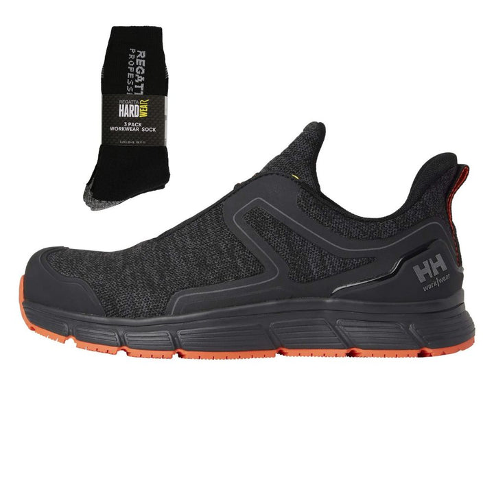 Helly Hansen Special Offer Kensington 78352 Pack - Helly Hansen Kensington Low S3 Toe Cap Work Safety Trainer Shoes  + 3 Pairs Work Socks#colour_black-orange