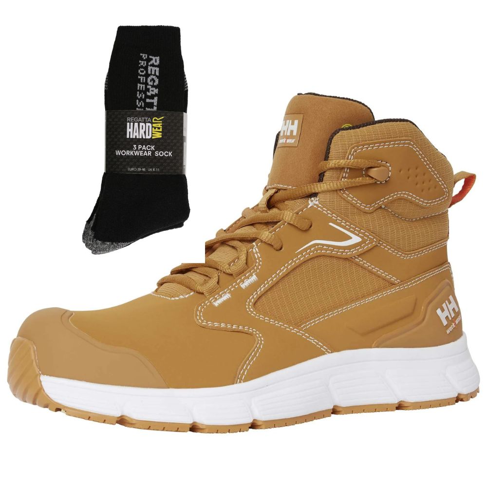 Helly Hansen Special Offer Kensington MXR 78354 Pack - Helly Hansen Kensington MXR Mid S3L Composite Toe Safety Boots + 3 Pairs Work Socks#colour_new-wheat