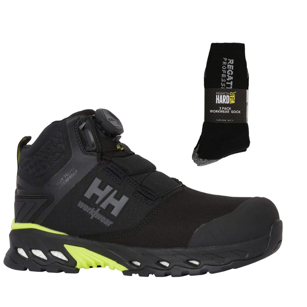 Helly Hansen Magni 78341 Special Offer Boots Plus Regatta Socks Bundle#colour_black-dark-lime