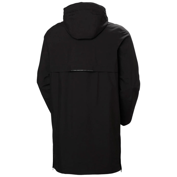 Helly Hansen Manchester 2.0 Urban Waterproof Shell Recycled Content Coat 71283 Black — Back View 