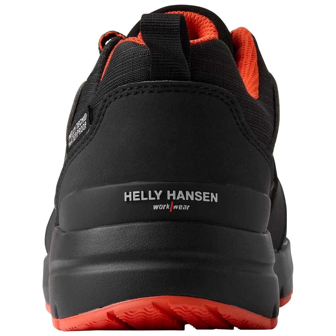 Helly Hansen Manchester MXR Low Waterproof Composite Toe Lightweight Breathable S7S Safety Shoes 78322 Black/Orange — Back Vi 