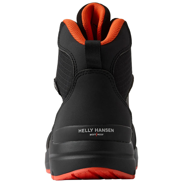 Helly Hansen Manchester MXR Mid Waterproof Composite Toe Lightweight Breathable S7S Safety Boots 78324 Black/Orange — Back Vi 