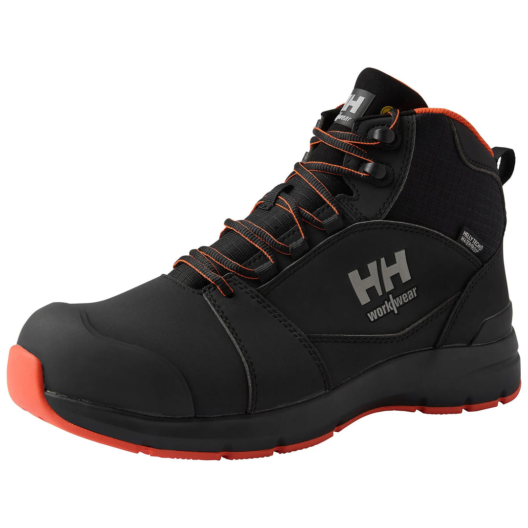 Helly Hansen Manchester MXR Mid Waterproof Composite Toe Lightweight Breathable S7S Safety Boots 78324 Black/Orange — Product 