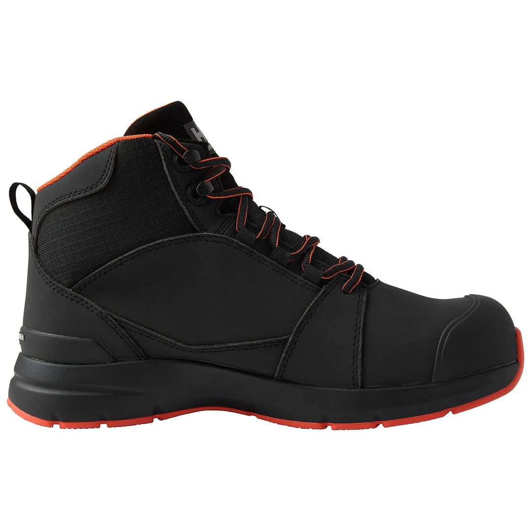 Helly Hansen Manchester MXR Mid Waterproof Composite Toe Lightweight Breathable S7S Safety Boots 78324 Black/Orange — Side Vi 