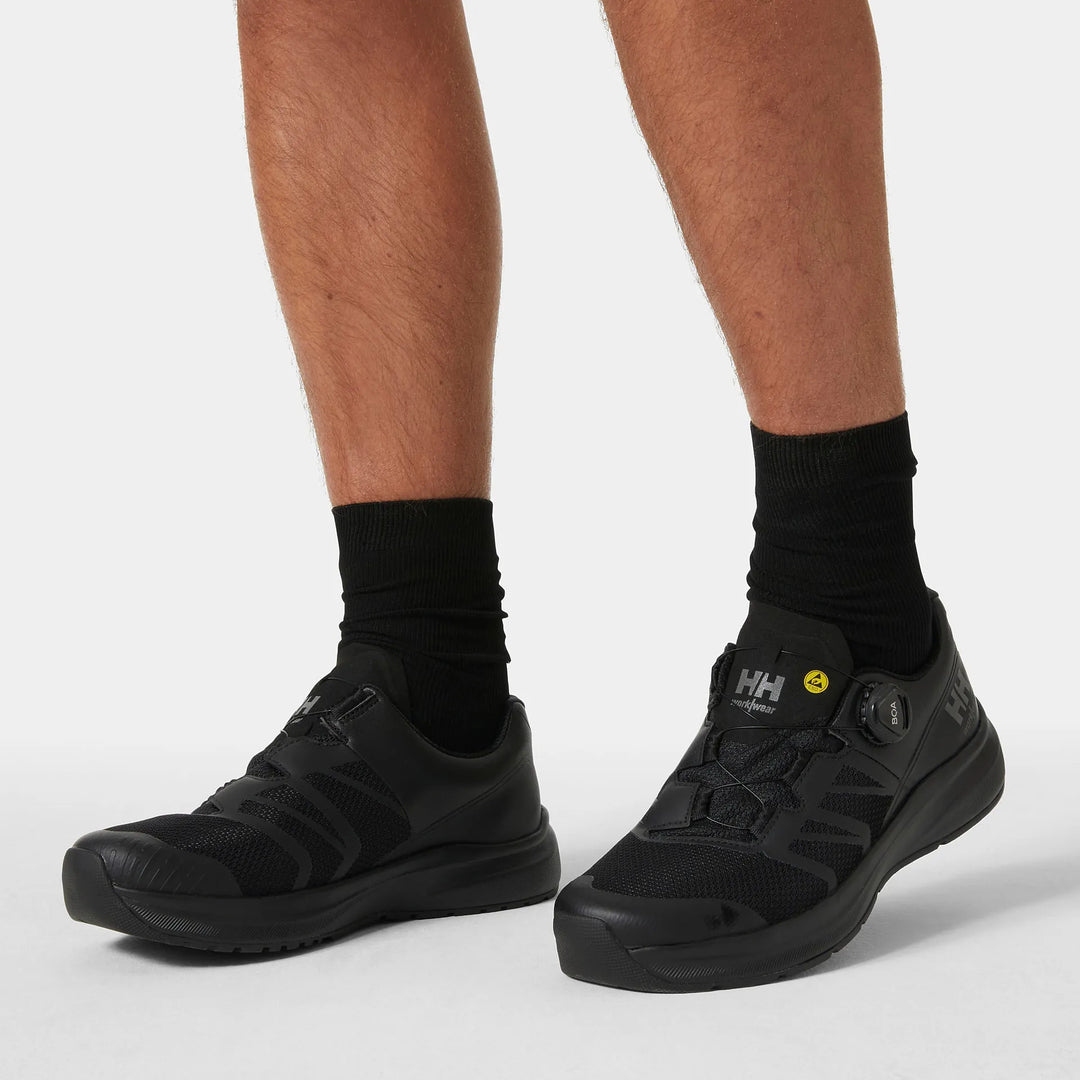 Helly Hansen Oslo Low BOA Lightweight Breathable ESD O1 Occupational Shoes 78449 Black — Worn on Site 