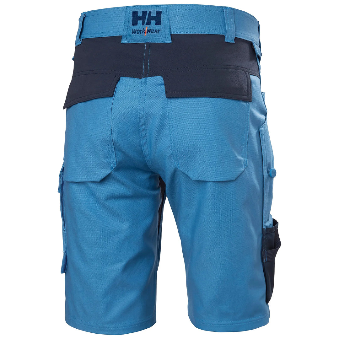 Helly Hansen Oxford 2.0 HH Connect Cordura Reinforced Shorts 77361 Navy/Stone Blue — Back View 