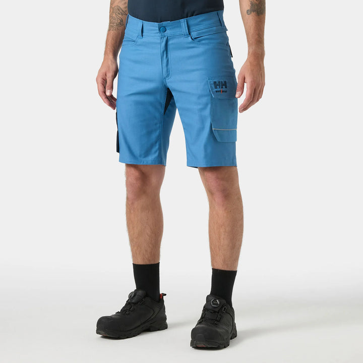 Helly Hansen Oxford 2.0 HH Connect Cordura Reinforced Shorts 77361 Navy/Stone Blue — Worn on Site 