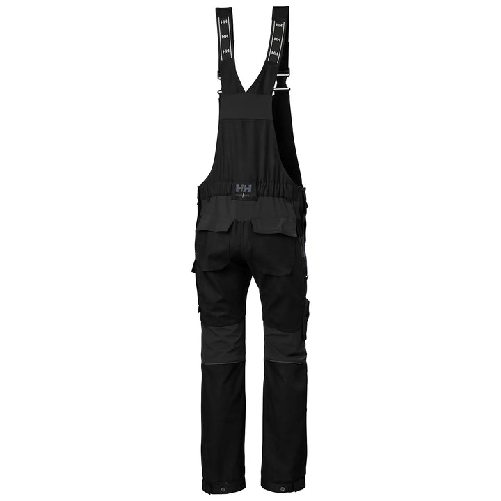 Helly Hansen Oxford 2.0 HH Connect Cordura Reinforced Bib Trousers 77615 Black — Back View 