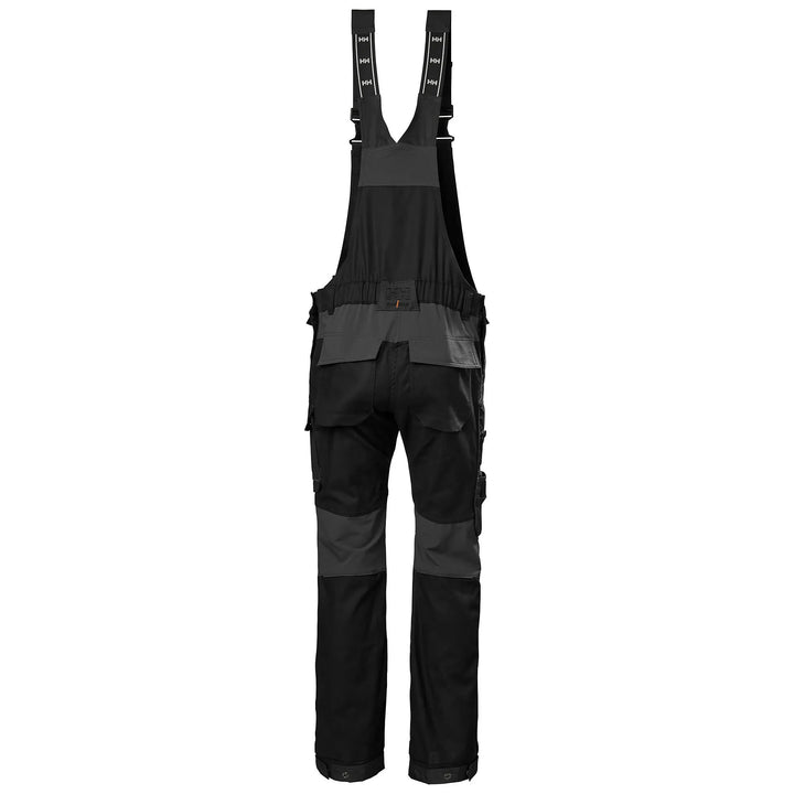 Helly Hansen Oxford 2.0 HH Connect Cordura Reinforced Bib Trousers 77615 Black/Ebony — Back View 