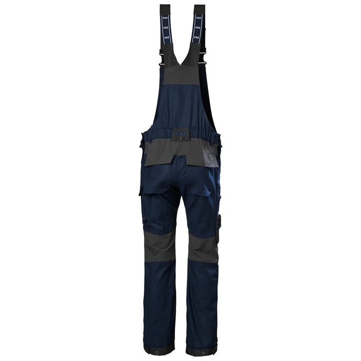 Helly Hansen Oxford 2.0 HH Connect Cordura Reinforced Bib Trousers 77615 Navy/Ebony — Back View 