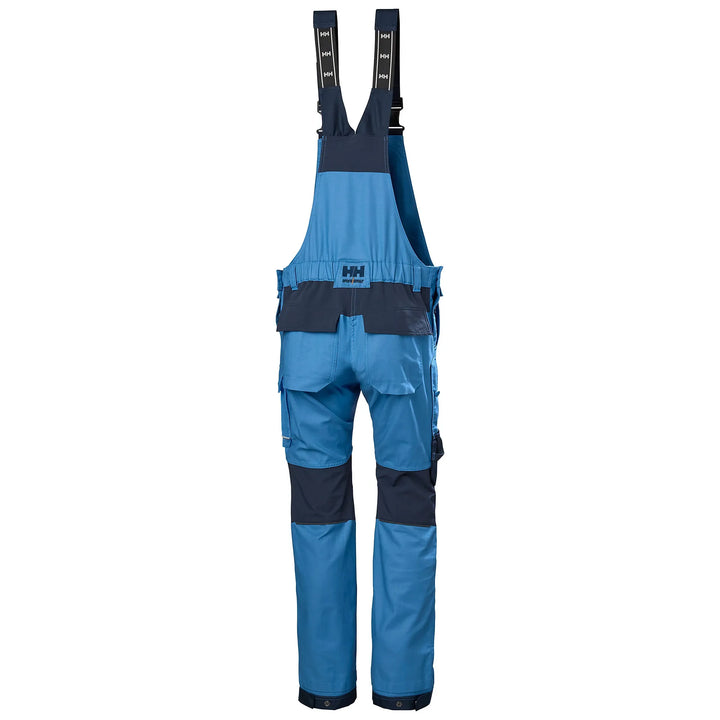 Helly Hansen Oxford 2.0 HH Connect Cordura Reinforced Bib Trousers 77615 Navy/Stone Blue — Back View 