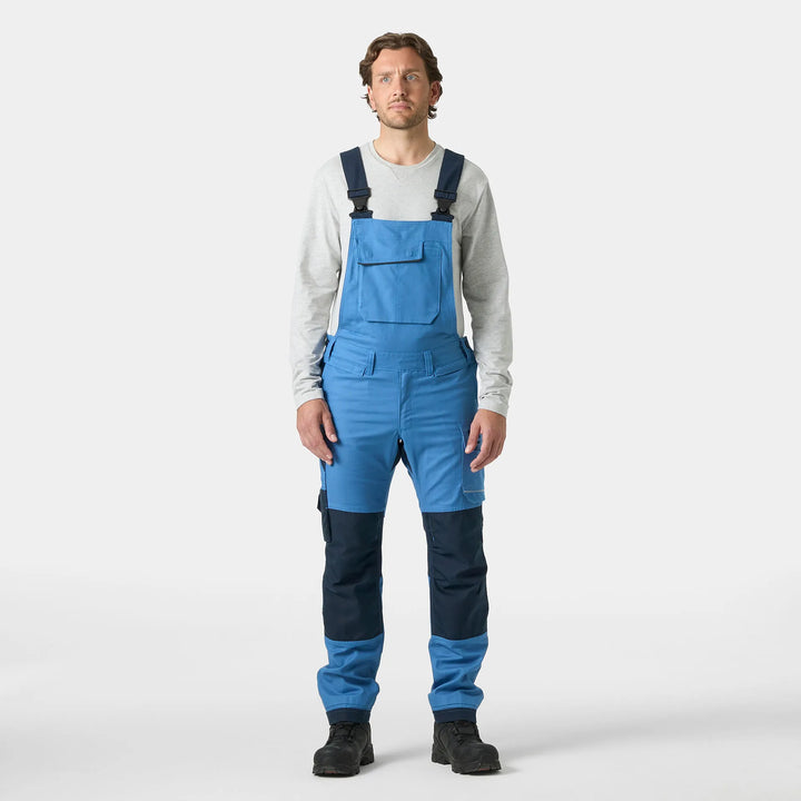 Helly Hansen Oxford 2.0 HH Connect Cordura Reinforced Bib Trousers 77615 Navy/Stone Blue — Worn on Site 