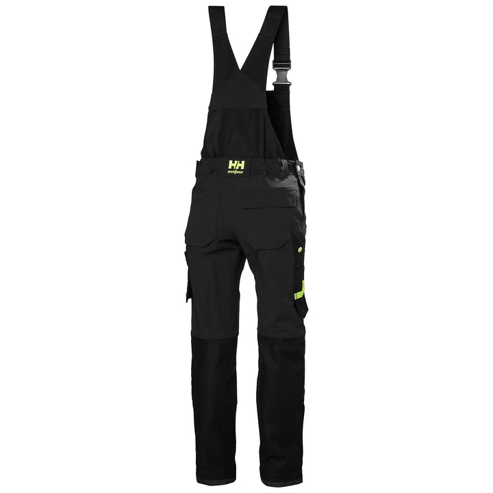 Helly Hansen Oxford 4X HH Connect Cordura Reinforced 4-Way-Stretch Bib Trousers 77504 Black/Ebony — Back View 