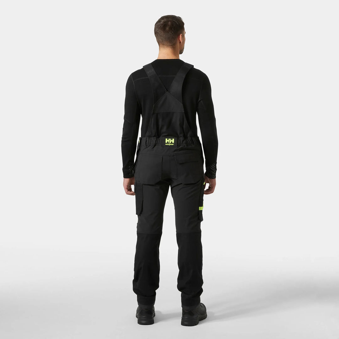 Helly Hansen Oxford 4X HH Connect Cordura Reinforced 4-Way-Stretch Bib Trousers 77504 Black/Ebony — Worn on Site 