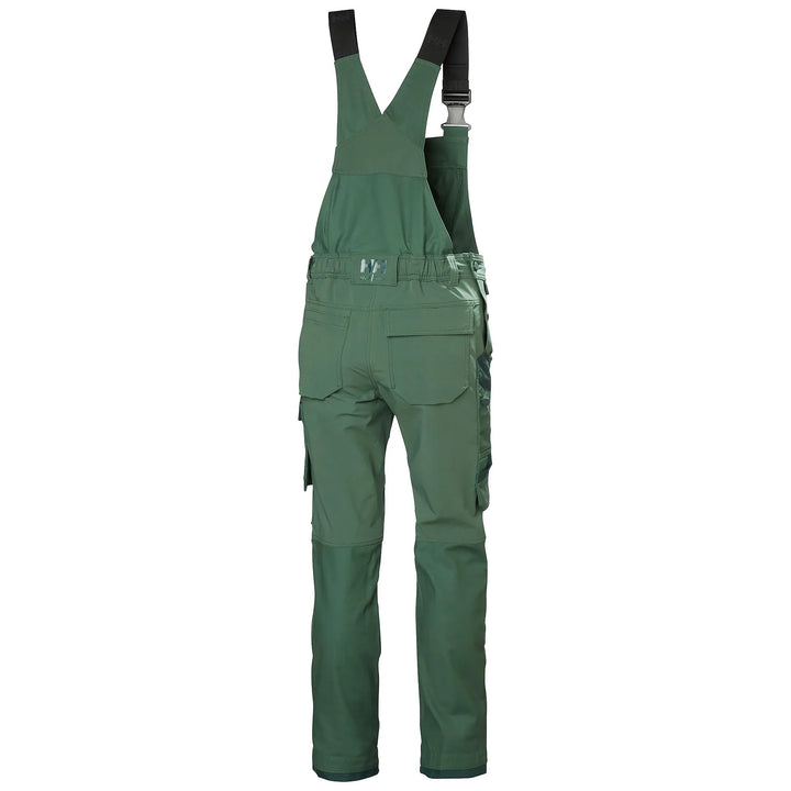 Helly Hansen Oxford 4X HH Connect Cordura Reinforced 4-Way-Stretch Bib Trousers 77504 Spruce/Darkest Spruce — Back View 